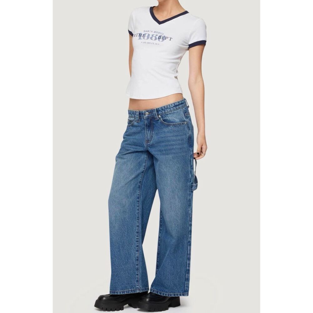 Edikted Low Rise Carpenter Jeans Size L (8)